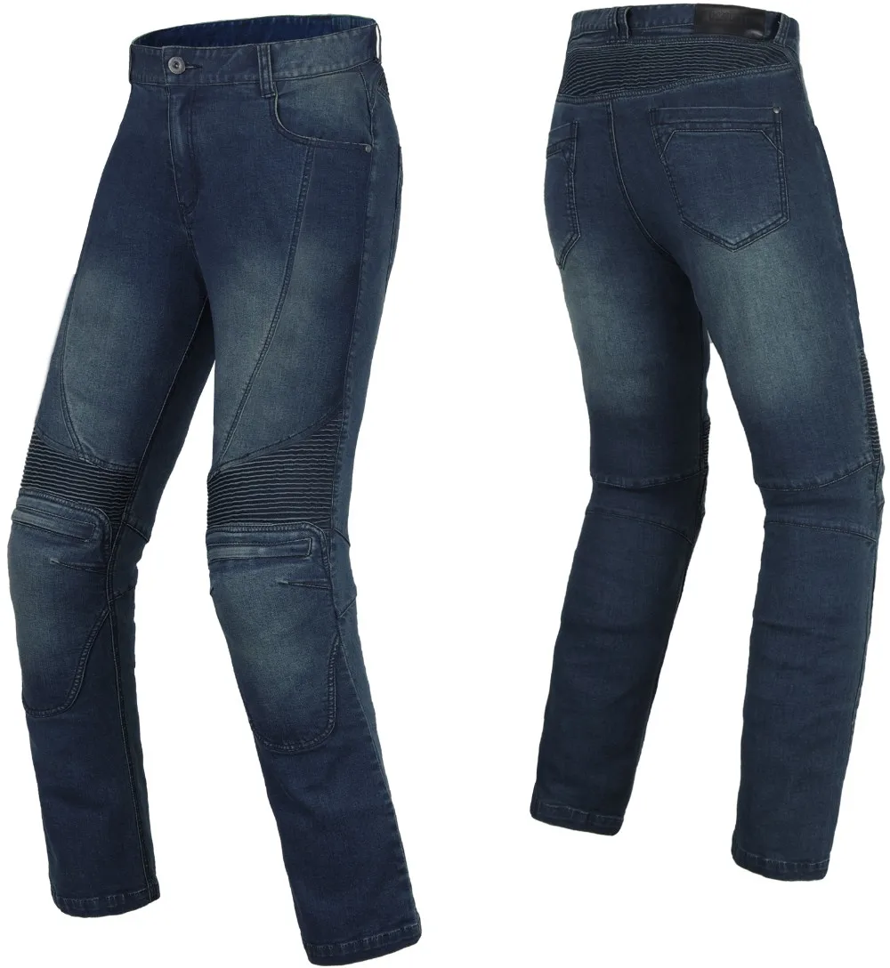 BENKIA мужские джинсы для езды на мотоцикле черные/синие мотоциклетные джинсовые штаны для верховой езды защита от внедорожников ралли мотокросса гоночные джинсы брюки - Цвет: Blue