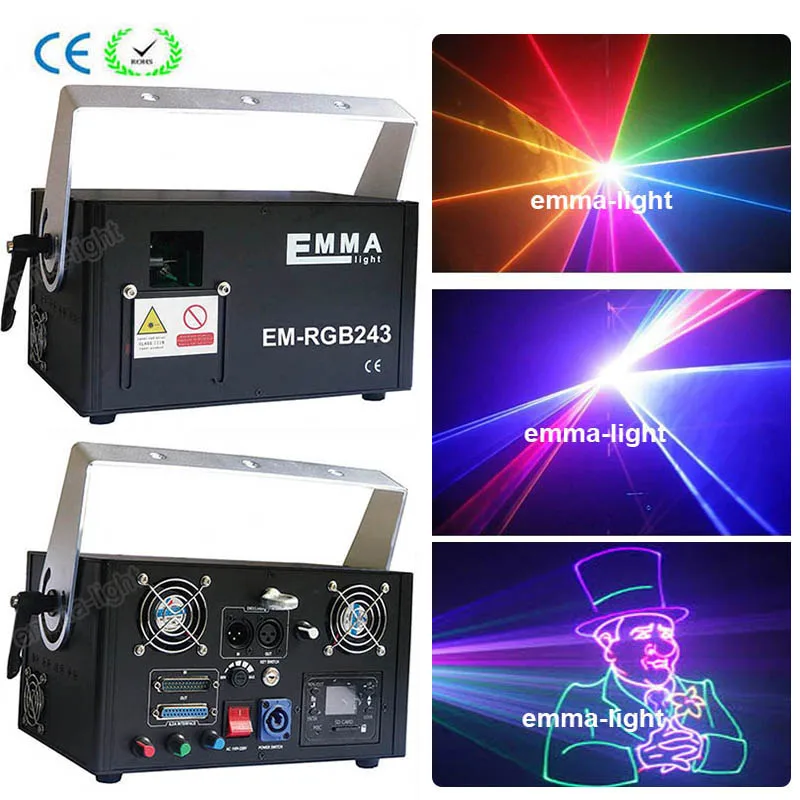 

New Arrival 2w RGB 24 Channel DMX Stage Light Lighting Laser Projector Party Show DJ Disco Lamp Bulb 2W 90-240V