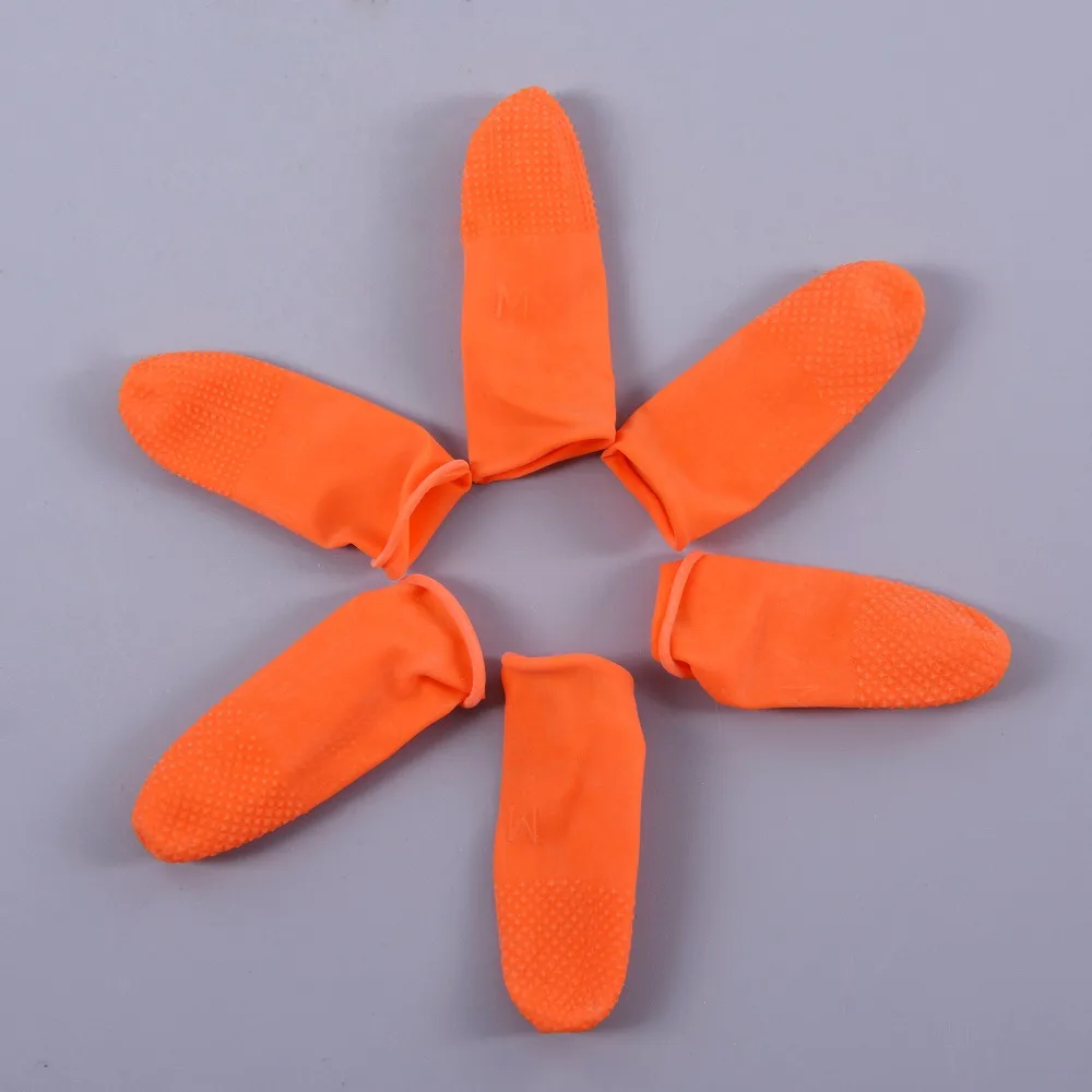 12pcs Safety Latex Heat Insulation Finger Protector Cots/Shields Antislip Antistatic Finger Tip for Keratin Hair Extensions