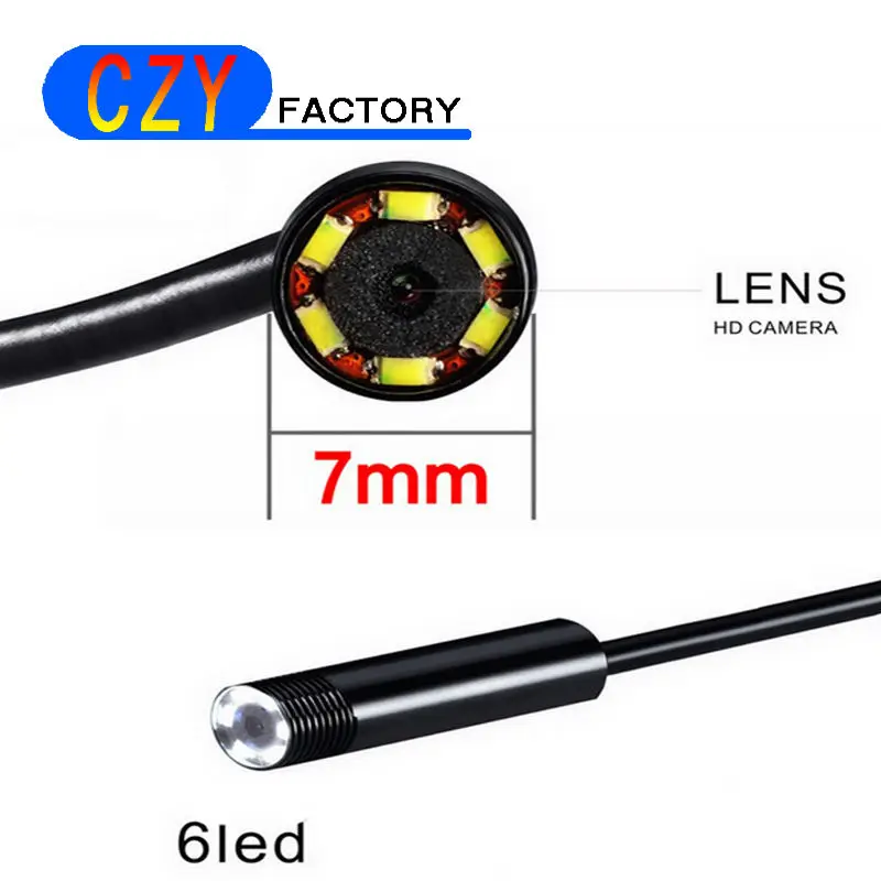 High Definition 2M OTG USB Endoscope Camera with LED 7mm Lens