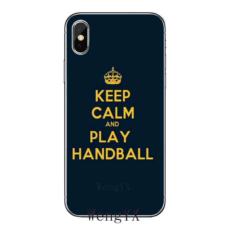 Для Apple IPhone X XR XS Max 8 7 plus 6s 6 plus SE 5s 5c 5 4s 4 keep calm love Handball Роскошный чехол из мягкого ТПУ чехол для телефона - Цвет: Handball-Luxury-A-02