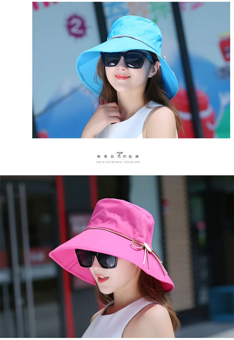 Женские шляпа от солнца с бантом дизайн Летние Пляжные шапки для рыбака анти-УФ Защита от Солнца Рыбалка Панама шляпа для девочек модные