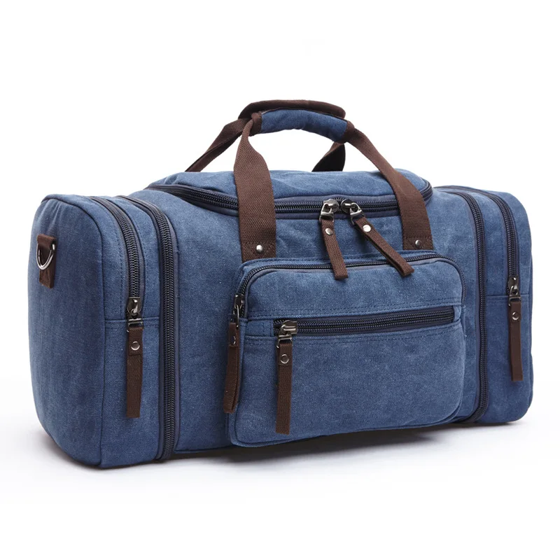 

Men Canvas Travel Bags Carry on Luggage Bag Capacity Weekend Bags Men's Duffel Bag