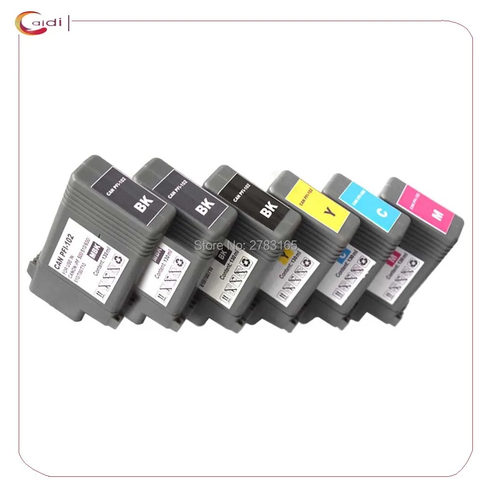 6x совместимый для Canon iPF500/ 600/ 700/iPF510/iPF605/iPF710/iPF750/ PFI-102 картриджи 130 мл | Компьютеры и