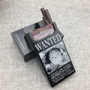 

LF012 Aluminium Alloy Cigarette Case Laser Carved One Piece Wanted Luffy Ace Zoro Will Not Fade Cigarette Boxes Portable Boxes
