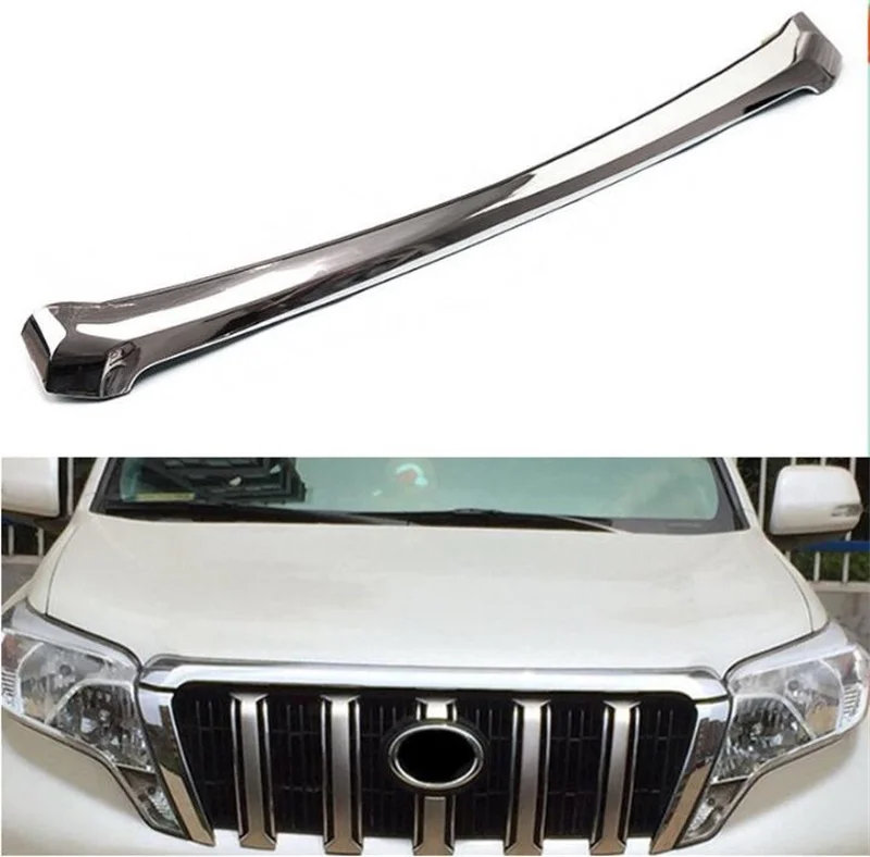 NEW-ABS-Chrome-Front-Bumper-Grille-Hood-Engine-Cover-Trims-For-Toyota-Prado-FJ-LC150-2010