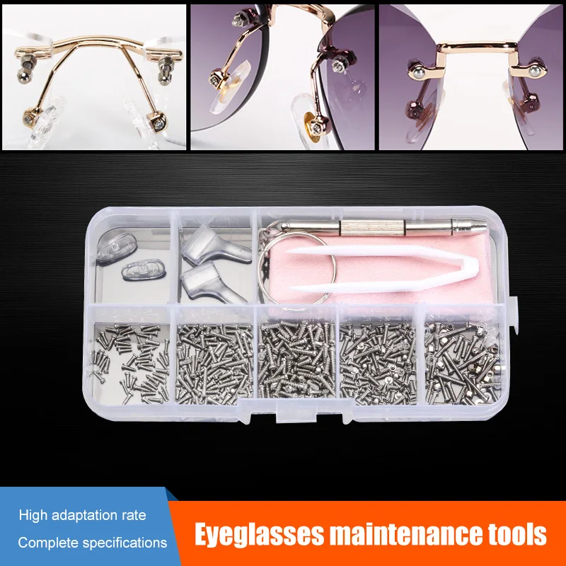 1 Box Glasses Repairing Kit Mini Screwdriver Nose Pads for Watches Laptop Jewellery SLC88