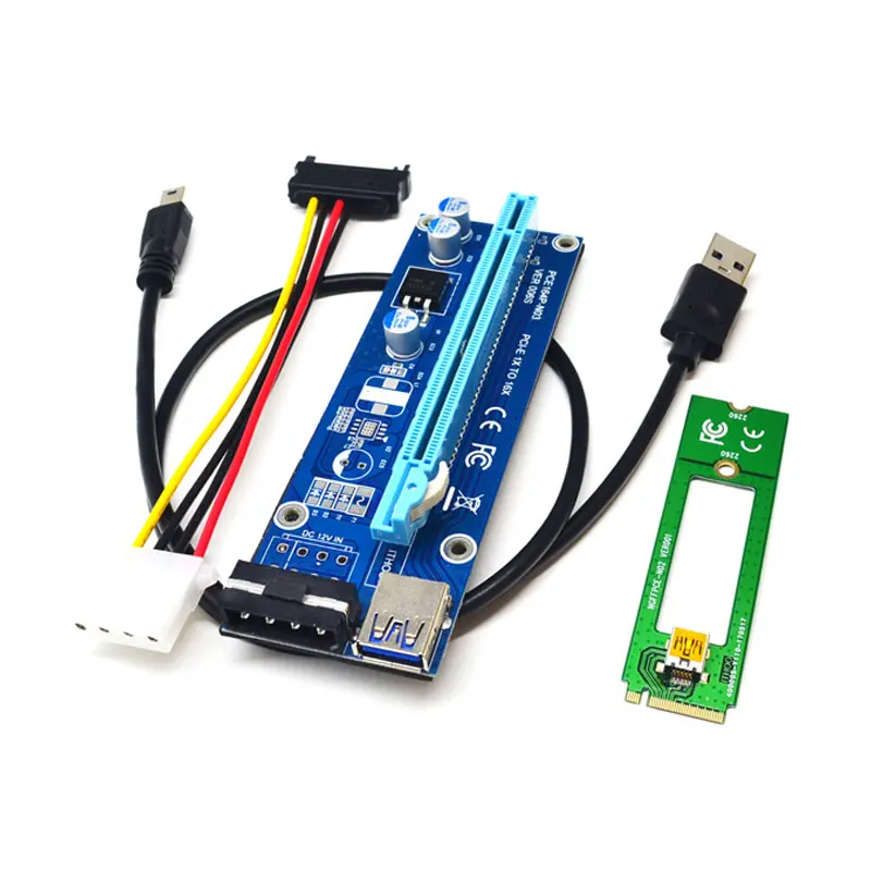 

NEW M2 NGFF to 16X Graphics Card Extension Cable Molex 4Pin Single Power Supply 8 Card Artifact