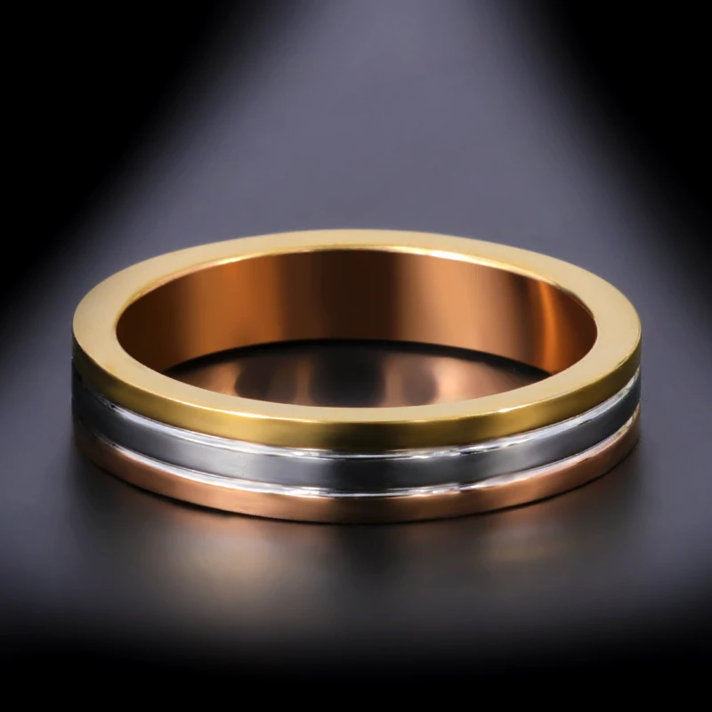 FYSARA обручальное трехслойное розовое Золотое серебряное кольцо для женщин парное кольцо любовь кольцо из нержавеющей стали подарок любовника