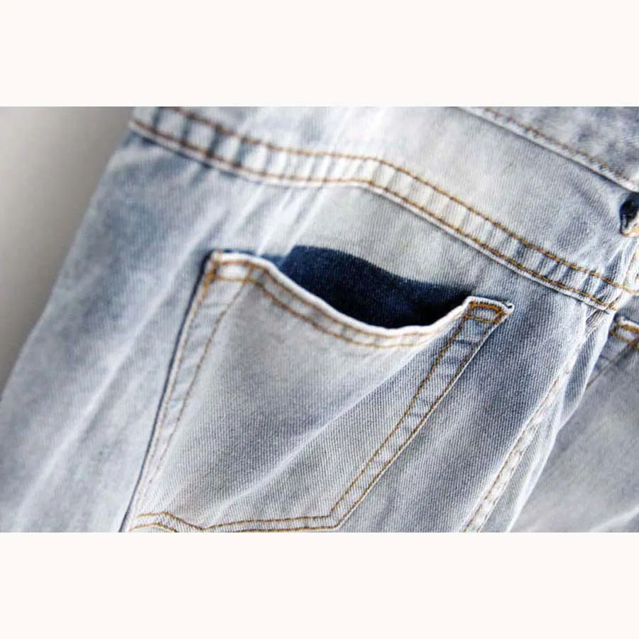 Для мужчин и Для женщин джинсы комбинезоны пара ремень джинсовые брюки тонкие негабаритных Свободные Повседневное зауженные брюки одежда
