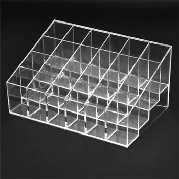 

24 Makeup Lipstick Cosmetic Storage Display Rack Holder Organiser Clear Stand