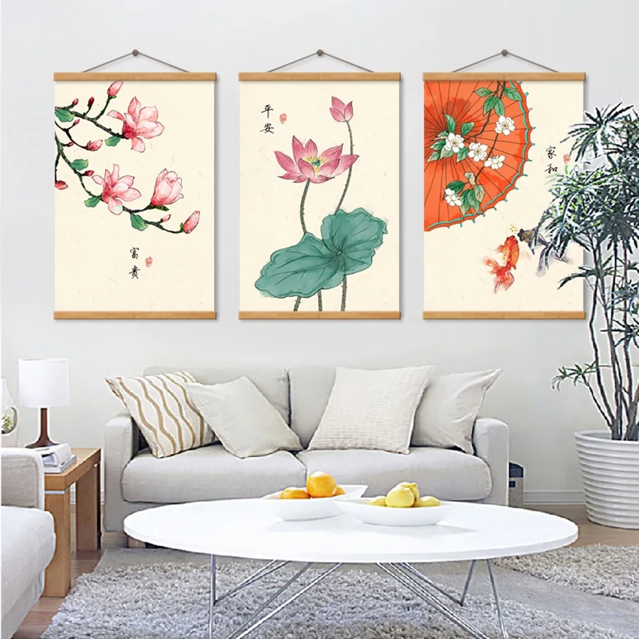 Chinese-Style-Retro-Flower-Canvas-Print-Poster-and-Painting-Lotus-Magnolia-Plants-Home-Decor-Wall-Art (2)