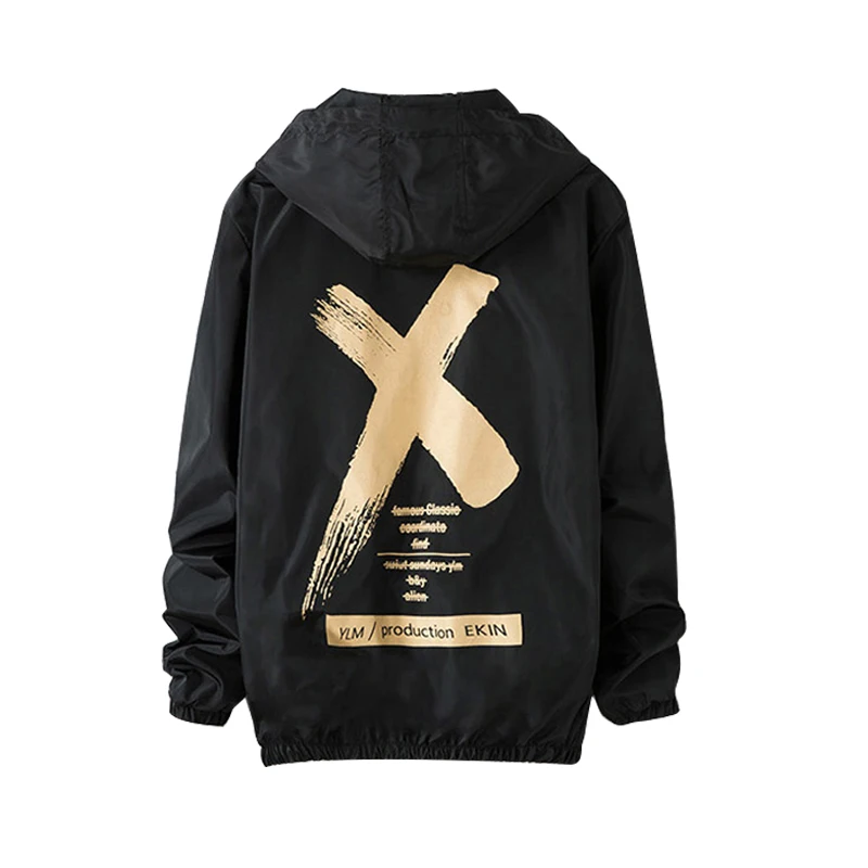 Goedkoop 2018 Lente Hooded Toevallige Zwarte Jas Mannen