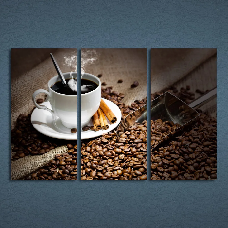 

Canvas Poster Modern Wall Art Painting 3 Pieces Coffee Bean Home Decor For Living Room Printed Pictures Landscape Artwork Framed