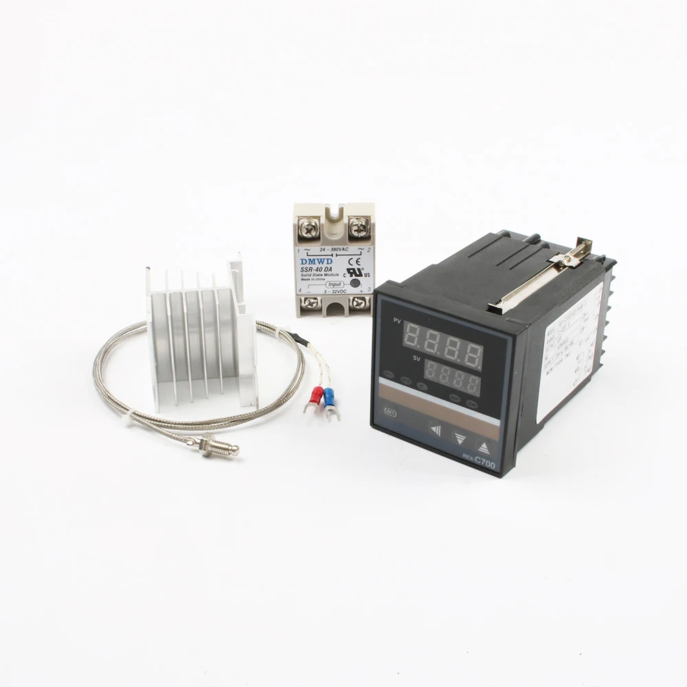 Цифровой PID AC REX C700 FK02 V * контроллер температуры 0 400C выход SSR M6 термопара SSR40DA