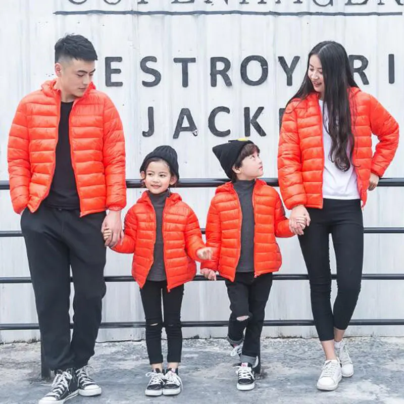 New family matching clothes look father mother daughter son winter coats clothing daddy mommy and me baby winter jackets Z5872