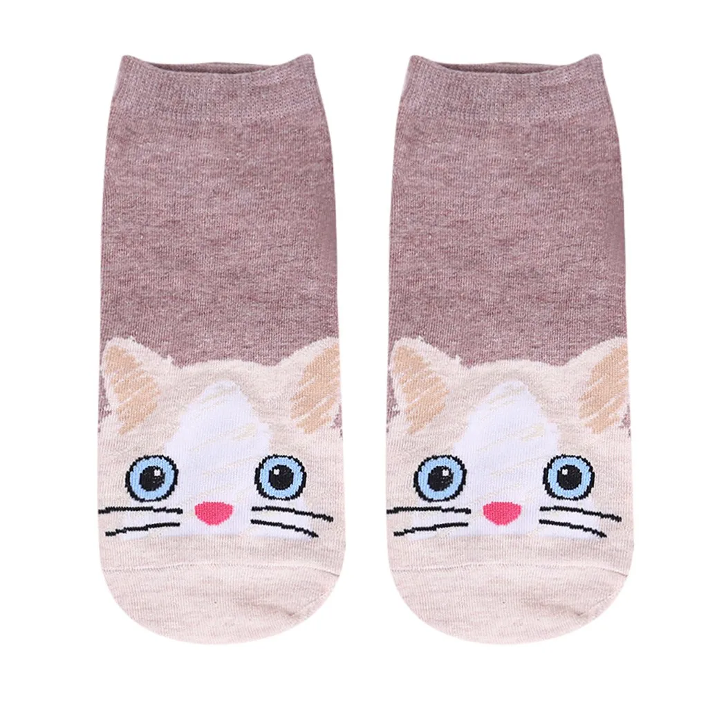 

SAGACE Women Cotton Socks Cat Animal Art Animation Character Cute Gift Ankle Sock Lady animal print Breathable Casual Sock 2019