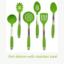1 Satz 2016 Neue Grüne Farbe FDA Genehmigt Silikon Küchenutensilien Gesetzt Premium Löffel Spatel Suppenschöpfer Küche Utensil Set