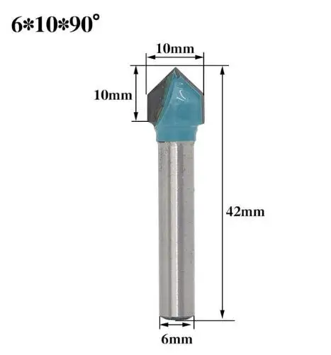 1 шт. 6 мм хвостовик 60 90 120 150 градусов V паз фреза для дерева Вольфрам ЧПУ твердосплавный фрезерный фрезы по дереву гравировальные электроинструменты - Длина режущей кромки: NO 1