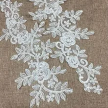 Одна пара DIY кружевная лента швейная Аппликация Кружева Планки ленты Свадебные украшения для оформления вечеринок