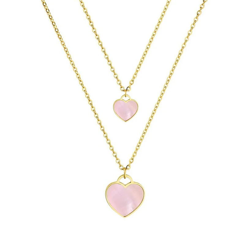 PINK SEASHELL HEART GOLD11
