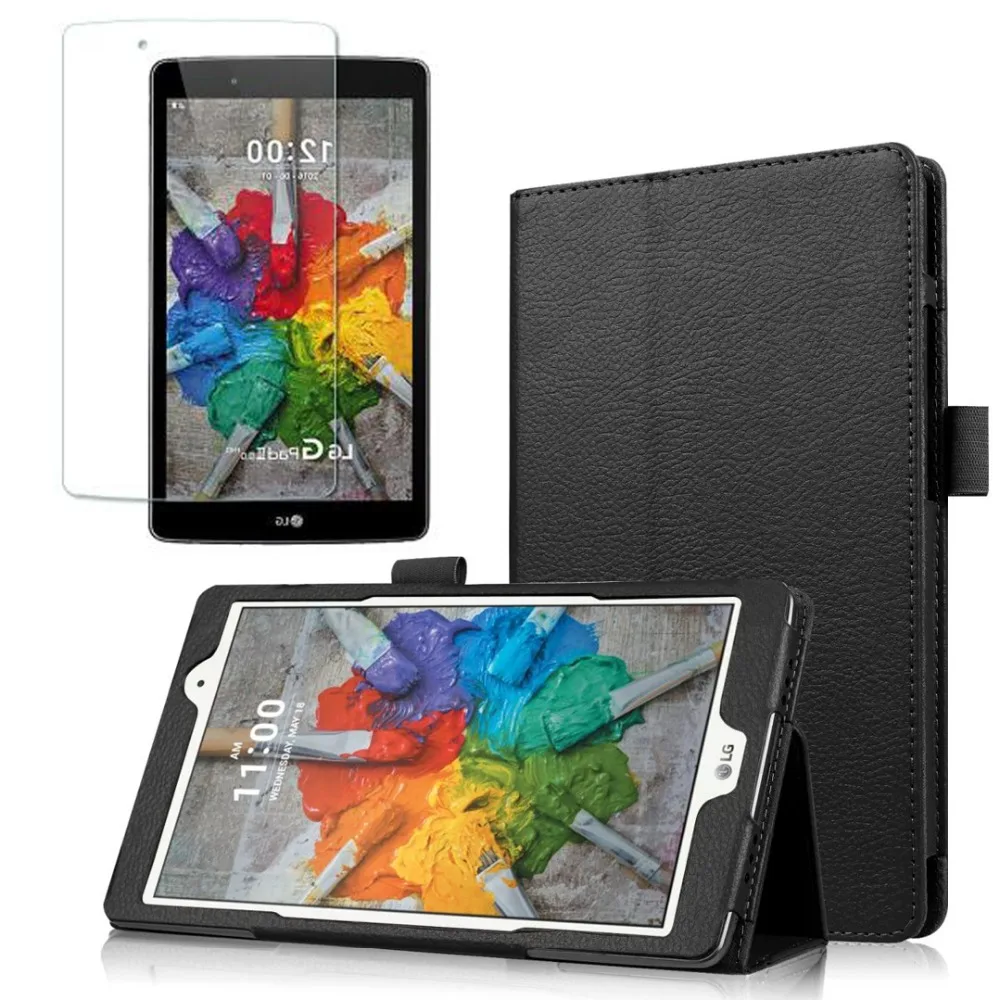 1x Clear Screen Protector, Luxury Folio Stand Leather Case