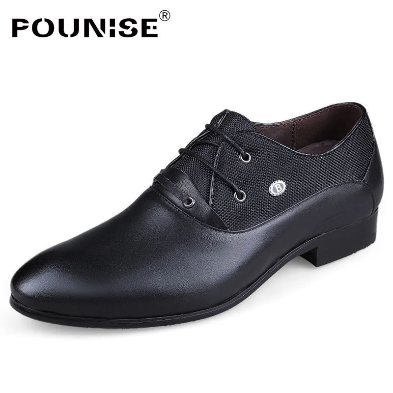 

Spring/Autumn Fashion Business Men Shoes Genuine Leather High Quality Oxford Soft Casual men Breathable Men's Flats plus 39-47