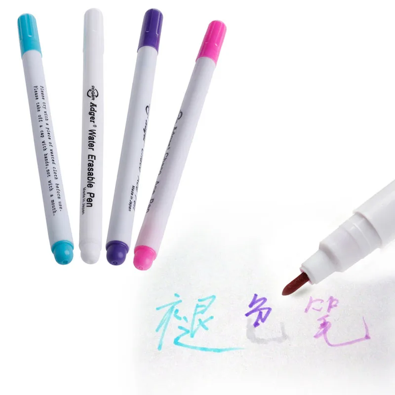 

1PC Auto Vanishing Marking Pen Sewing Water Erasable Fabric Textile Ink Art Craft Tool 4 Colors