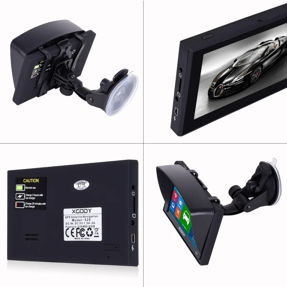 XGODY 520 navegación GPS para coche de 5 pulgadas 256 MB + pantalla táctil de 8 GB FM navegador GPS para camión actualización del mapa libre de Navitel 2018 Europa XGODY 520 navegación GPS para coche de 5 pulgadas 256 MB + pantalla táctil de 8 GB FM navegador GPS para camión actualización del mapa libre de Navitel 2018 Europa