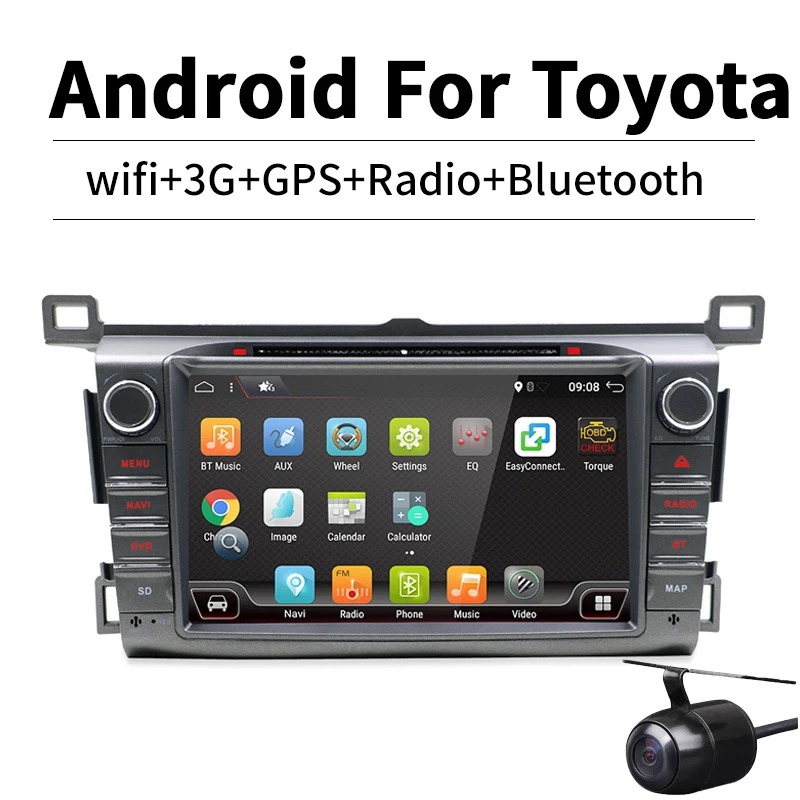 

HD 1024*600 Android 8.1 Octa Core 2GB RAM Car DVD Player for Toyota RAV4 2013-2016 GPS Navigation Radio Stereo