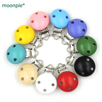 

mix pattern 20pcs baby pacifier clip Infant Soother Clasps natural wood teething charm button WC039