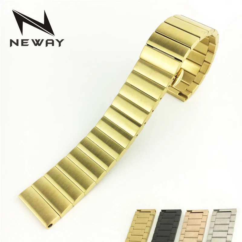 

neway Stainless Steel Wrist Watch Strap Watchband For apple watch band iwatch strap bracelet 38mm 42mm with Connector adapter