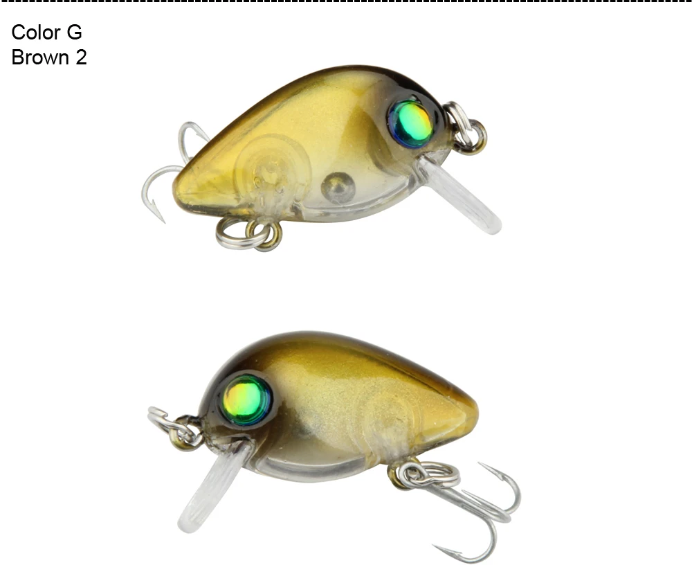 High Quality ABS Plactic Lure 1pc 3cm 1.5g Crankbait Fishing Lure Minnow Floating Isca Crankbait VMC Hook Fishing Tackle  (19)