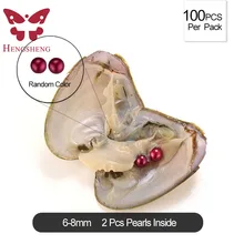 100 шт./упак. Близнецы округлый пресноводный жемчужный с 6,5-8 мм красочный Жемчуг в вакуумной упаковке