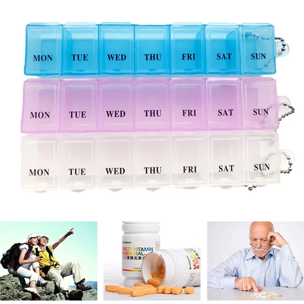 

New Plastic Medical Pill Box Holder Drug Medicine Case Organizer Box Storage Square Container