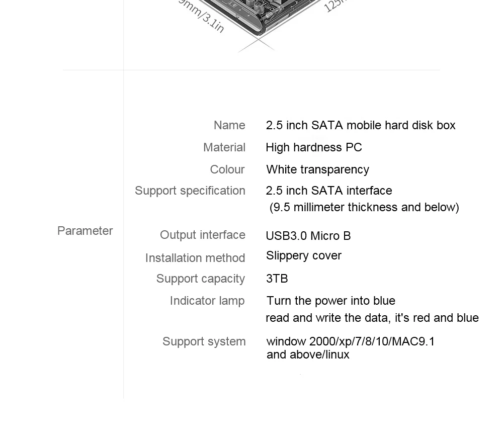 QGeeM HDD корпус 2,5 дюймов SATA на USB 3,0 SSD адаптер Коробка для жесткого диска для samsung Seagate SSD 1 ТБ 2 ТБ внешний HDD Чехол