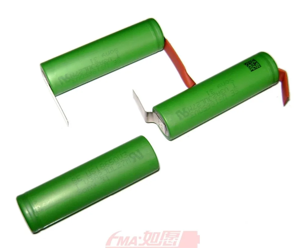 2x Japan Rechargeable Li ion Battery US18650V3 3.7V 2250MAH 10A(1.6AH