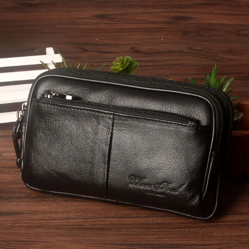 Bolsa da Cintura Bolsa dos Homens Bolsa de Embreagem Gancho do Cinto de Hip Venda Quente Homens Couro Genuíno Bum Fanny Pack Cintura Loop Celular Mobile Phone Bolsa