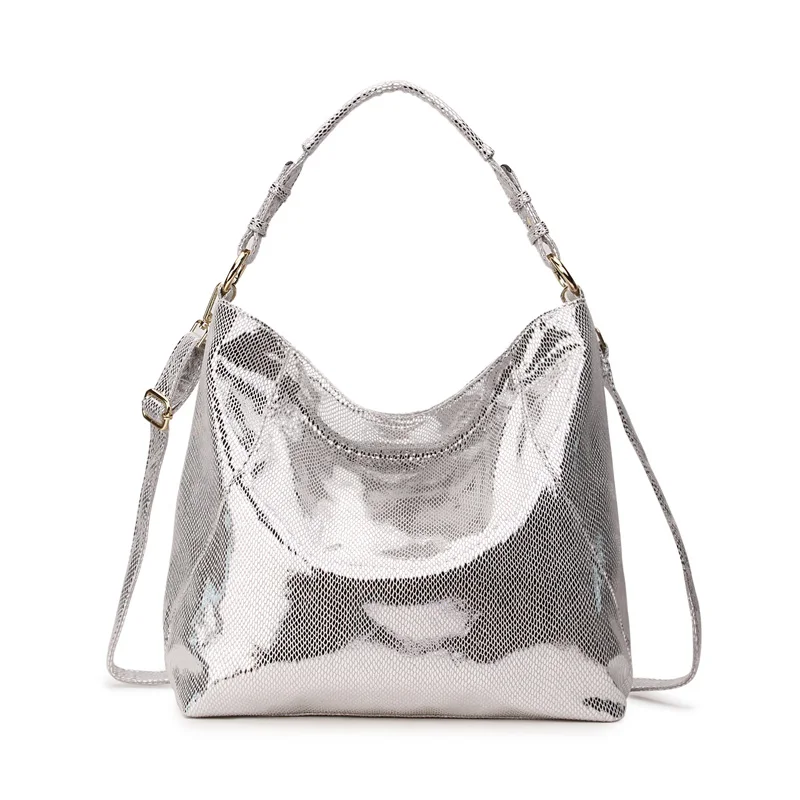 SMILEY SUNSHINE, роскошные брендовые кожаные сумки, большая женская сумка, высокое качество, женские сумки, большая сумка на плечо, женская сумка - Цвет: silver