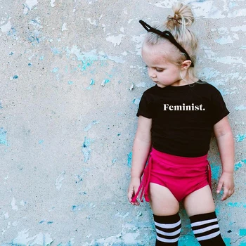 

FEMINIST Letters Print Kids T Shirt Boy Girl Shirt Casual Children Toddler Clothes Funny Top Tees Fashion Trend T-shirt Outfits