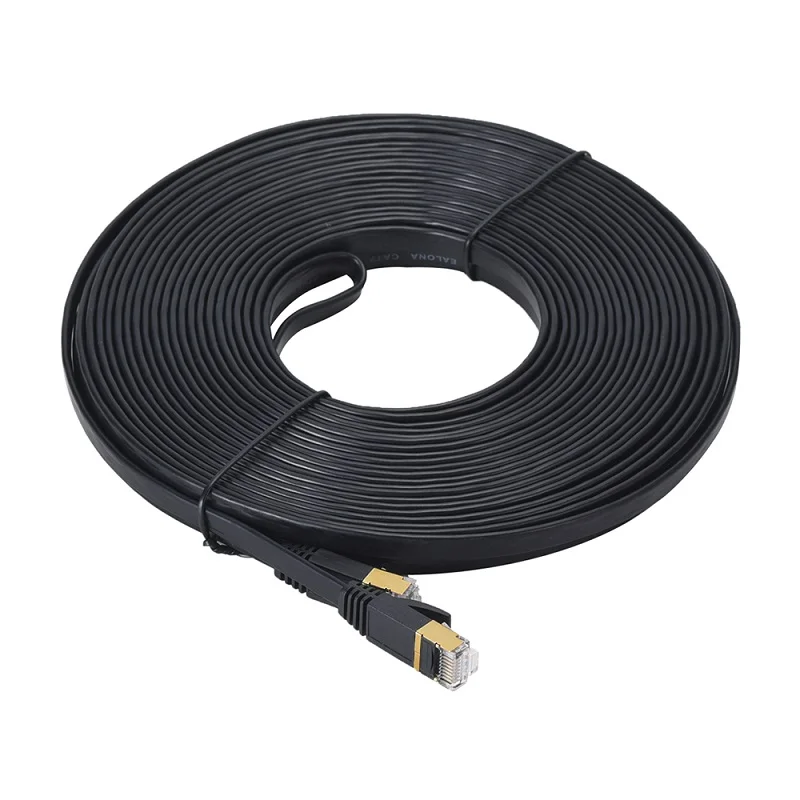 1m 2m 3m 5m 15m 30m Black White CAT7 Flat Ethernet Cable LAN Network Cable SSTP Lan Cable CAT 7 Patch Cord Modem Router Cable    (1)