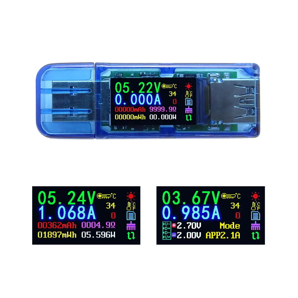 

RUIDENG AT34 USB3.0 IPS HD USB Tester Voltage Current Capacity Energy Power Equivalent Impedance Temperature Tester 30V 4A