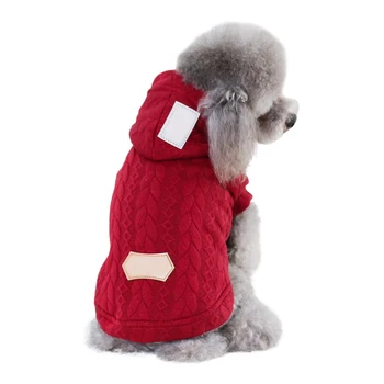 

Puppy Hoodie Coat thickened Cat Pets Jackets Chihuahua Pug Clothing Pet Autumn Winter Warm Knitted Sweater for Small Medium Dogs
