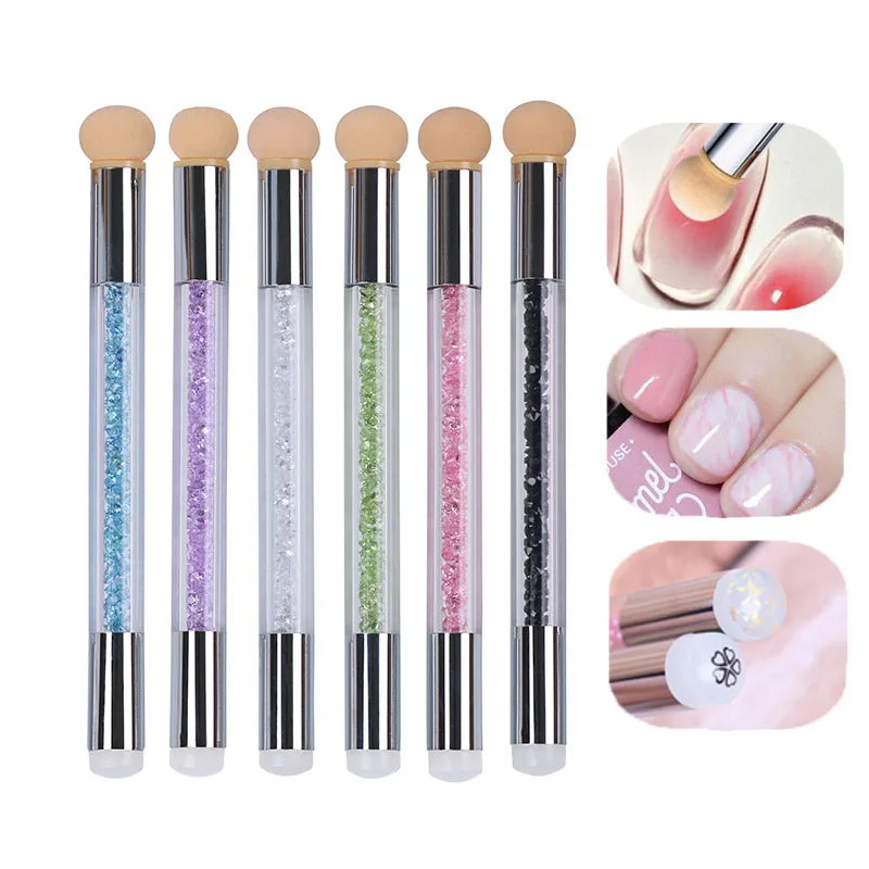 

Double-ended Nail Gradient Shading Dotting Painting Pen Sponge and silicone Head Acrylic Shade Maker Manicure Nail Art Tool