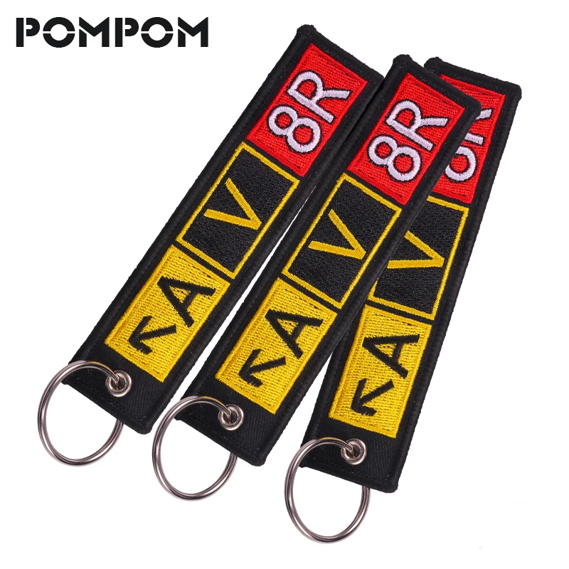 

3 PC/LOT Embroidery AV8R Keychains For Motorcycles OEM ATV Car Key Chains key fobs 13x2.8cm keyring Fabric fashion sleutelhanger