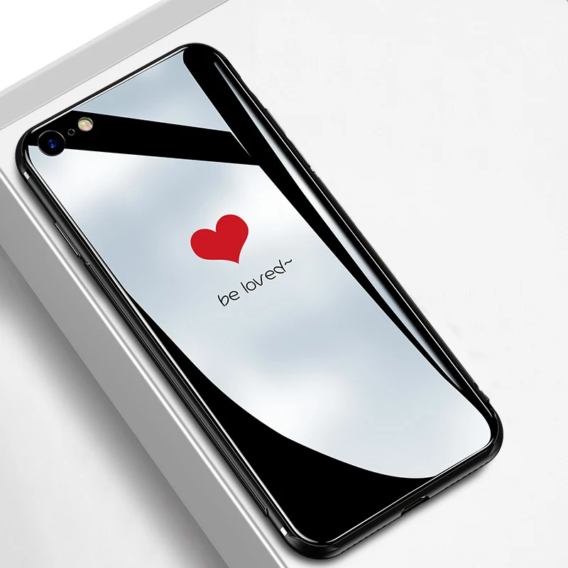 Luxury Tempered Glass Case for iPhone 7 6 6S 8 Plus X Cute