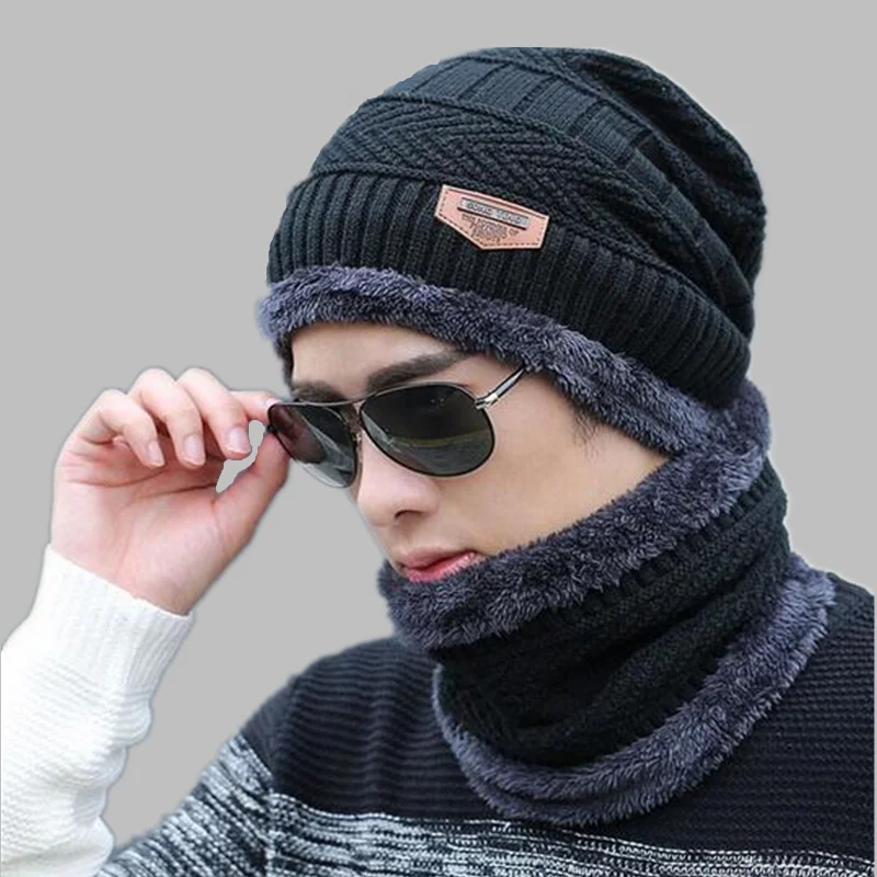 oZyc Balaclava Knitted hat scarf cap neck warmer Winter Hats For Men