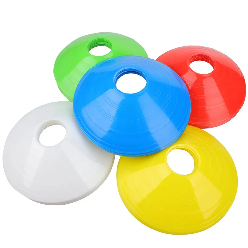 

Portable10PCS Soft Round Mouth Logo Flexible Plastic Football Flying Saucer Plate Soccer Obstacle Training Equipment Sign Disc