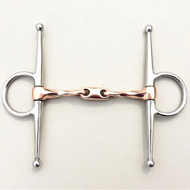 Stainless Steel Full Cheek Bit Twisted Copper Mouthpiece Horse Bit Equipment 12.3cm 2