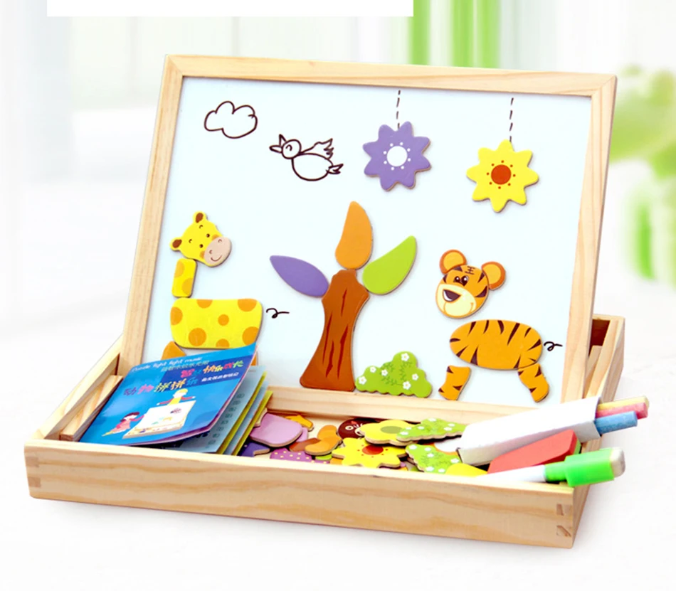 100PCS Magnetic Puzzle Figure /Animals/ Vehicle /Circus troupe Painting Board 5 styles puzzle Box Wood toy Baby Gift Sticker 100PCS Magnetic Puzzle Figure /Animals/ Vehicle /Circus troupe Painting Board 5 styles puzzle Box Wood toy Baby Gift Sticker